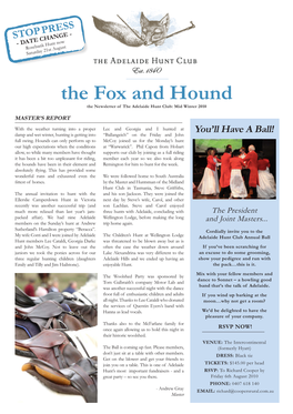 The Fox and Hound the Newsletter of the Adelaide Hunt Club: Mid Winter 2010