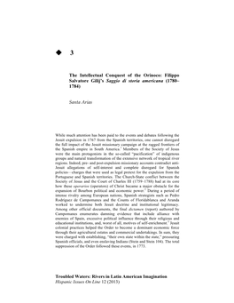 The Intellectual Conquest of the Orinoco: Filippo Salvatore Gilij’S Saggio Di Storia Americana (1780– 1784)