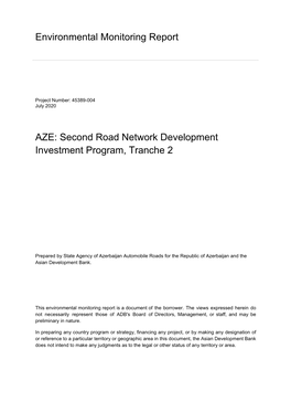 Second Road Network Development Investment Program, Tranche 2 Environmental Monitoring Report