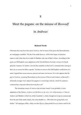 8 Meet the Pagans: on the Misuse of Beowulf in Andreas