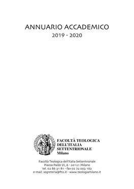 Annuario Accademico 2017-20182019 - 2020