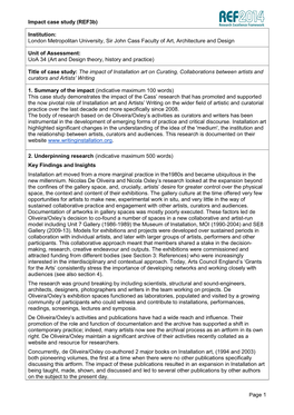 Impact Case Study (Ref3b) Page 1 Institution: London Metropolitan