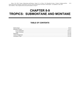 Submontane and Montane