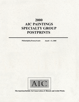 2000 Aic Paintings Specialty Group Postprints