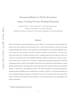 Measuring Influence in Twitter Ecosystems Using a Counting