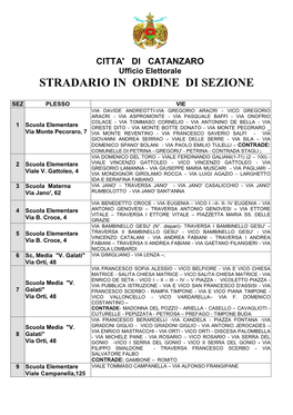 Stradario in Ordine Di Sezione