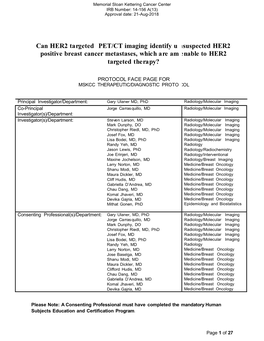 Can HER2 Targeted PET/CT Imaging Identify U Positive