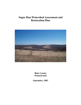 Sugar Run Watershed Assessment and Restoration Plan
