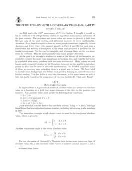 1916 Ostrowski's Theorem