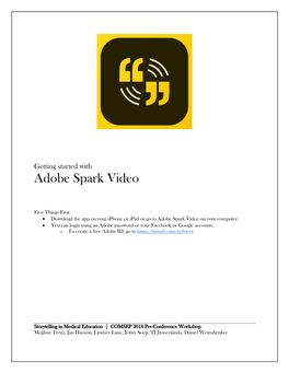 Getting Started with Adobe Spark Video