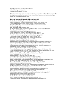 RG 95 Records of the United States Forest Service Index of Drawings and Schematics National Archives Identifier 6997960