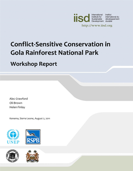 Conflict-Sensitive Conservation in Gola Rainforest National Park