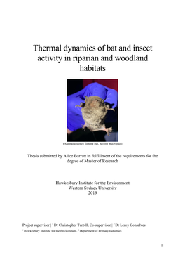 Thermal Dynamics of Bat and Insect Activity in Riparian and Woodland Habitats