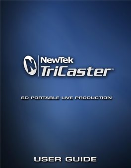 Newtek Tricaster Studio Manual