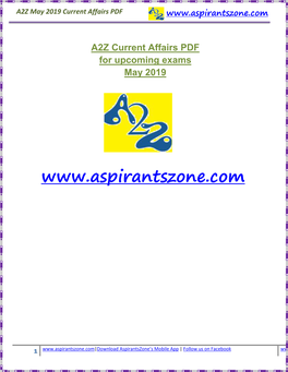 A2Z May 2019 Current Affairs PDF