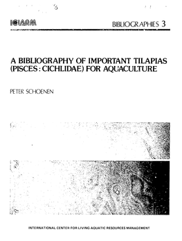 3 a Bibliography of Important Tilapias (Pisces: Cichlidae
