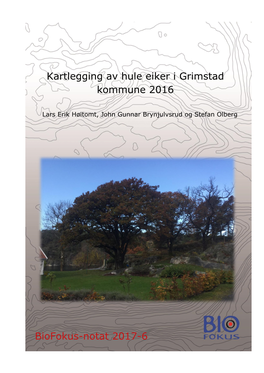 Rapport Fra Kartlegging Av Hule Eiker I Grimstad Kommune 2016. Biofokus