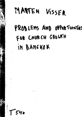 Problems and Opportunities for Church Growth In