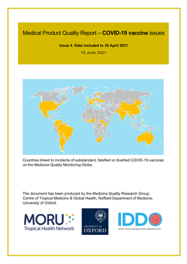 Medical Product Quality Report – COVID-19 Vaccine Issues