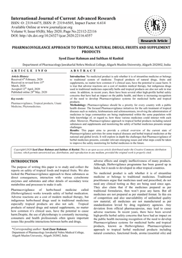 International Journal of Current Advan Urnal of Current Advanced Research