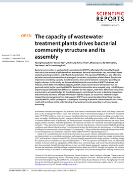 The Capacity of Wastewater Treatment Plants Drives Bacterial Community