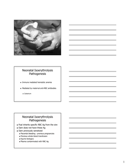 Neonatal Isoerythrolysis Neonatal Isoerythrolysis Pathogenesis