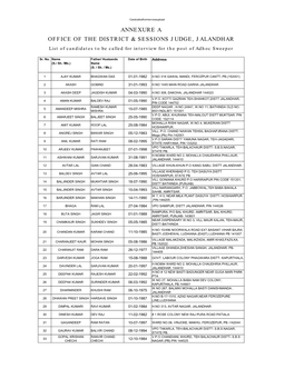 Annexure a Office of the District & Sessions Judge