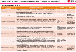 HOKKAIDO, JAPAN Campaign List