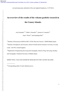 An Overview of the Results of the Volcano Geodetic Research in The