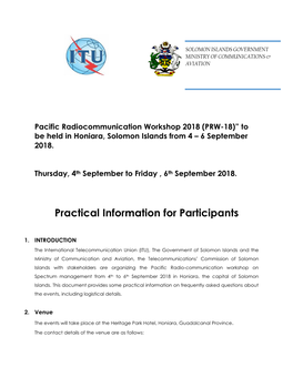 Practical Information for Participants