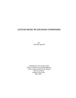 Guitar Music by Japanese Composers