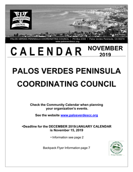 Palos Verdes Peninsula Coordinating Council CALENDAR – June 2008