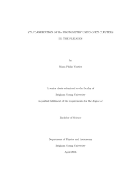 Standardization of Hα Photometry Using Open Clusters