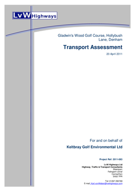 Transport Assessment 20 April 2011