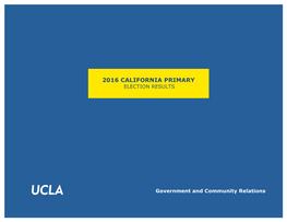 2016 California Primary Election Results