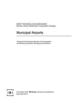 Municipal Airports Draft Technical Backgrounder