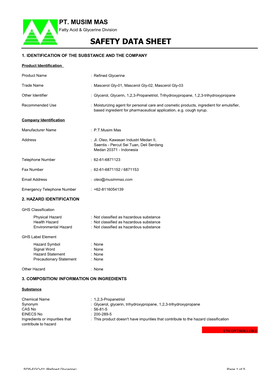 SDS-FGQ-01 (KIM) Refined Glycerine Rev 2.00