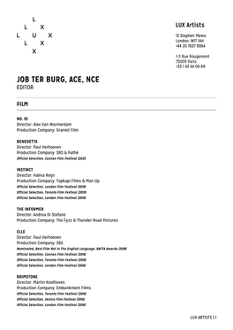 Job Ter Burg, Ace, Nce Editor