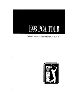 Official Media Glide of the PGA TOUR Welcome to the 1993 PGA TOUR