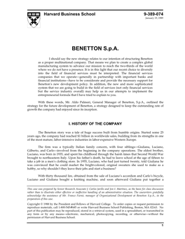 BENETTON S.P.A