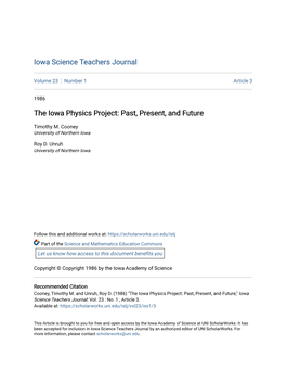 The Iowa Physics Project: Past, Present, and Future