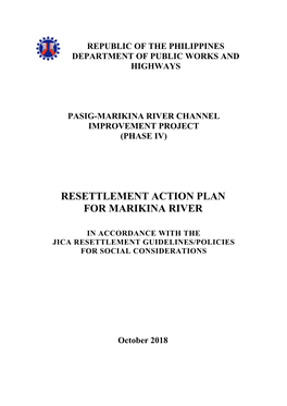 Resettlement Action Plan for Marikina River