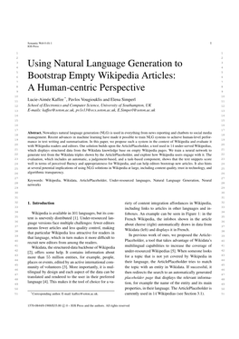 Using Natural Language Generation to Bootstrap Empty Wikipedia Articles