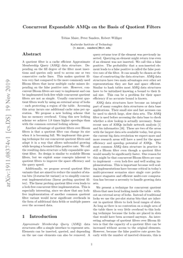 Concurrent Expandable Amqs on the Basis of Quotient Filters