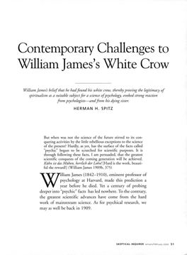 Contemporary Challenges to William James's White Crow