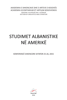 Studimet Albanistike Në Amerikë
