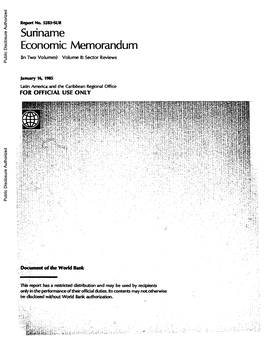 Sufiname Economic Memorandum