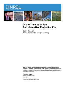 Guam Transportation Petroleum-Use Reduction Plan Caley Johnson National Renewable Energy Laboratory