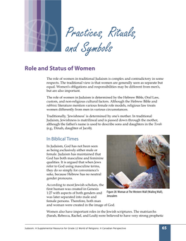 Judaism: a Supplemental Resource for Grade 12 World of Religions: a Canadian Perspective 65 Abilities As Were the Patriarchs (Abraham, Isaac, and Jacob)