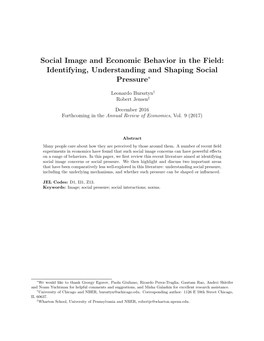 Social Image and Economic Behavior in the Field: Identifying, Understanding and Shaping Social Pressure∗